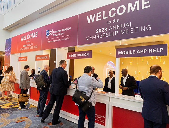 Registration at an AHA conference