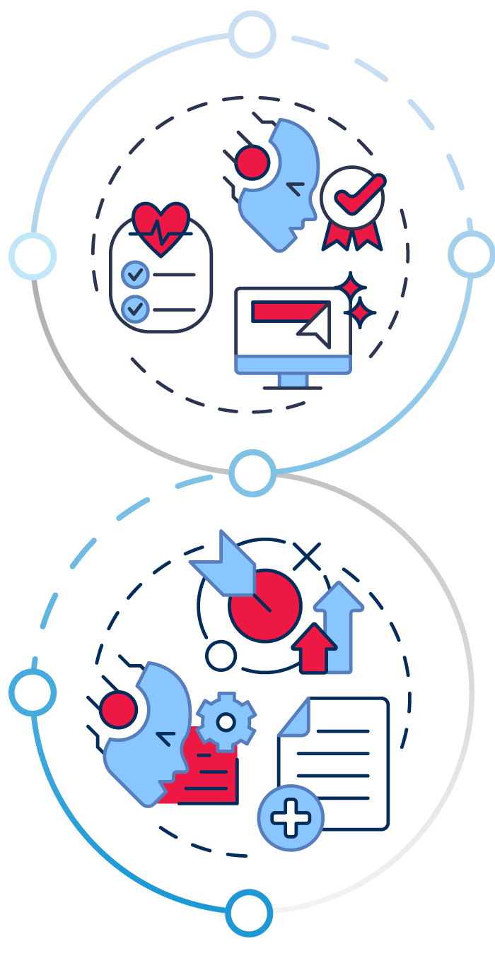 Illustration showing a magnet attracting business leader icons, representing executive engagement