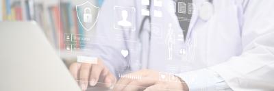 Medical entering password on virtual patient dashboard